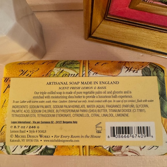 BEAUTIFULLY PACKAGED Full-Sized LEMON BASIL SOAP BY MICHELE DESIGN WORKS - Picture 6 of 8